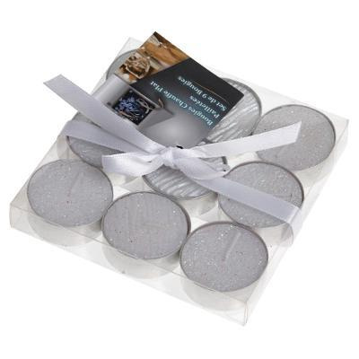 Set 9 lumânări argintii cu sclipici