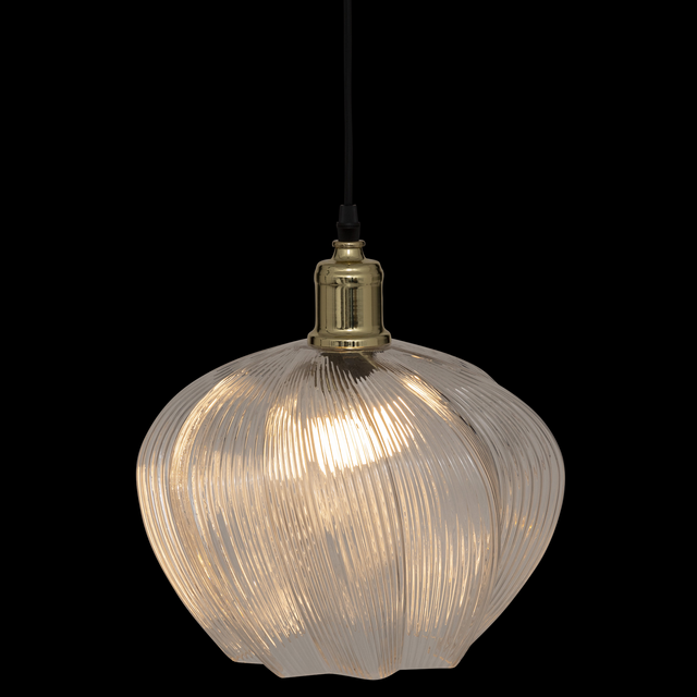 Lampa suspendată cu abajur din sticlă PHYLAS floare, Ø 27,5 cm