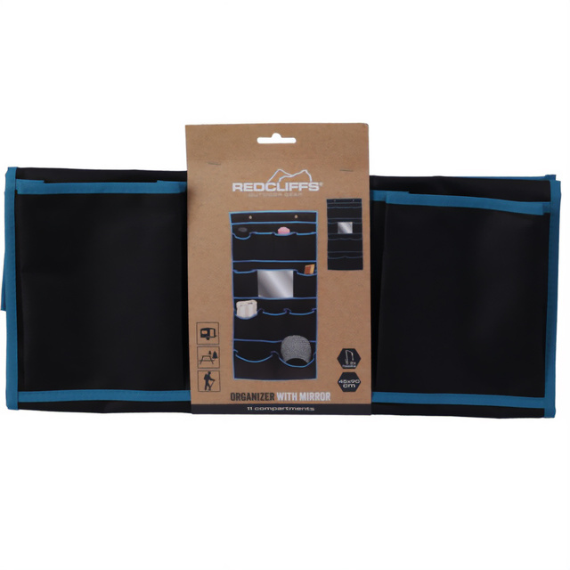 Organizator textil cu oglinda exterioara, 11 buzunare