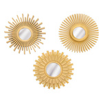 Oglinda aurie AMED, set de 3 bucati, Ø 25 cm