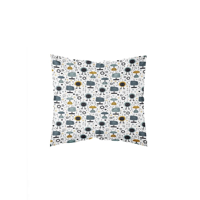 Lenjerie de pat pentru copii 140x200 cm KOOL, reversibila, model cu roboti