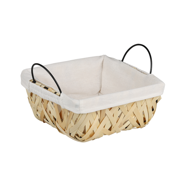 Coș pentru pâine cu împletitură din lemn, 23 x 20 cm