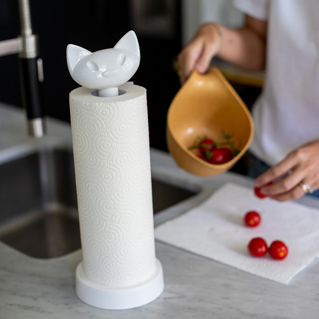 Suport pentru prosoape de bucătărie MIAOU, KOZIOL, floare naturală albastră