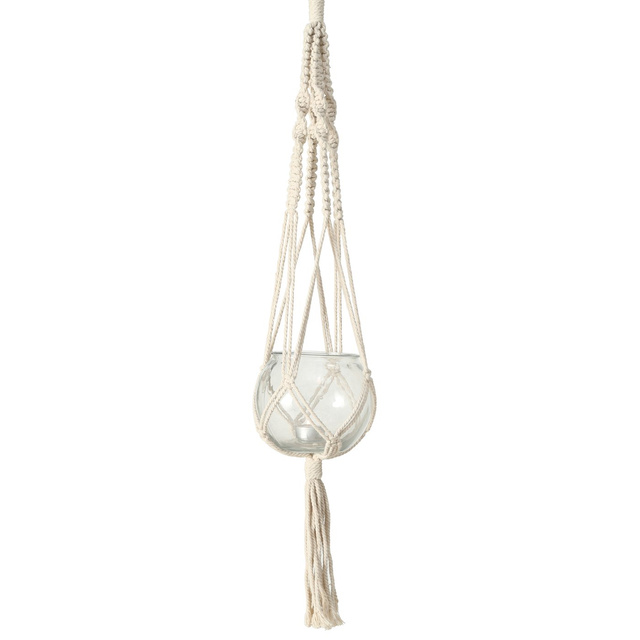 Ghiveci de flori din sticla, decor macrame MAKRAMEE, 83 cm