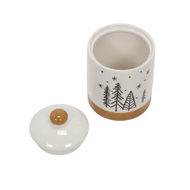 Borcan pentru biscuiți cu motiv de brăduți, Ø 10 x 14 cm