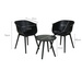 Set mobilier de gradina negru, masa cu scaune