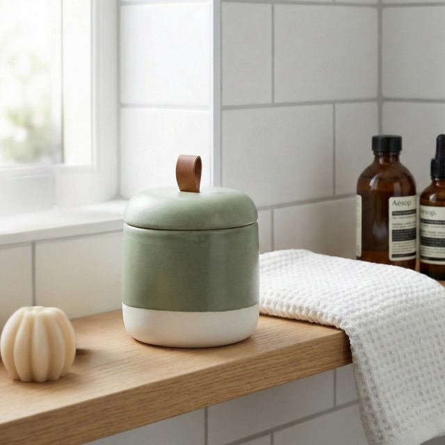 Recipient ceramic pentru dischete THE PASTELS, Ø 10 cm, verde