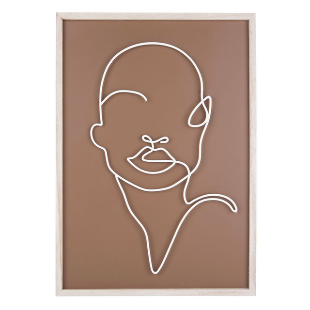 Decor de perete cu motiv metalic al feței, ART LINE