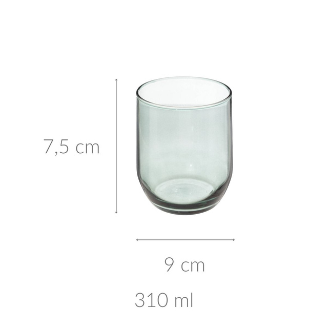 Pahar colorat din sticla, 310 ml