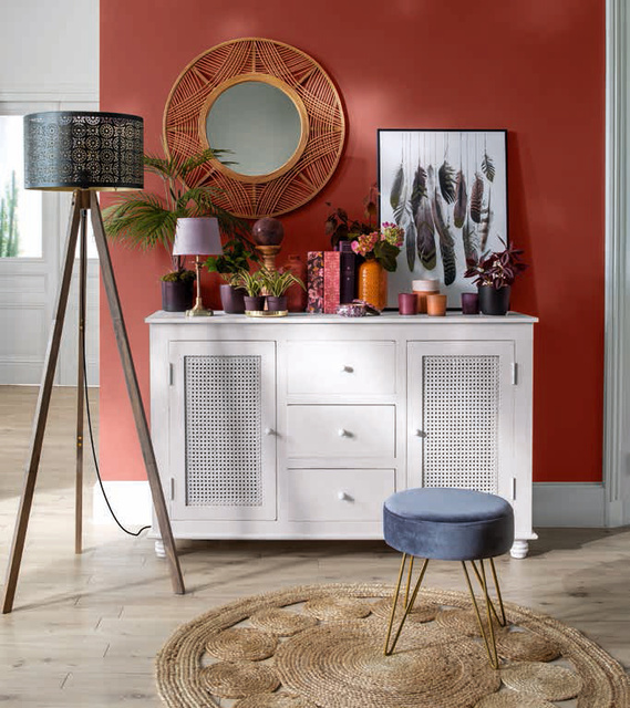 Covor decorativ din iută rotund, Ø 80 cm