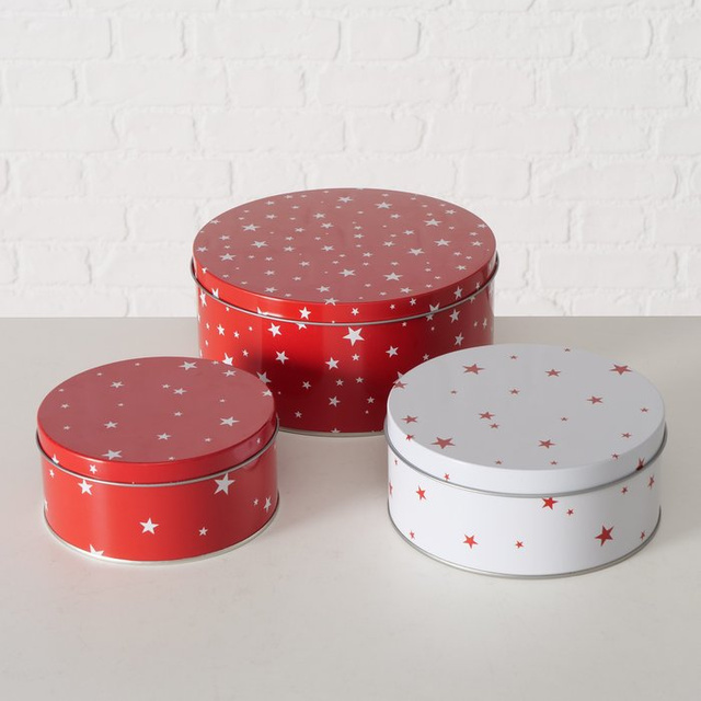 Set de trei cutii de depozitare STERNY, Ø 13,5-20 cm