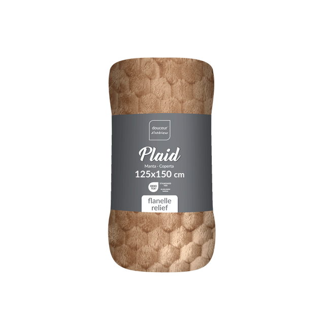 Pătură din flanel 125 x 150 cm FROSTY, bej