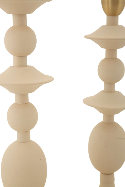 Set de 2 suporturi pentru lumânări GEMINI din metal, înălțimi 29 cm & 33 cm