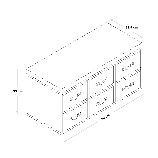 Banca pentru copii cu 6 organizatoare textile, Kesper