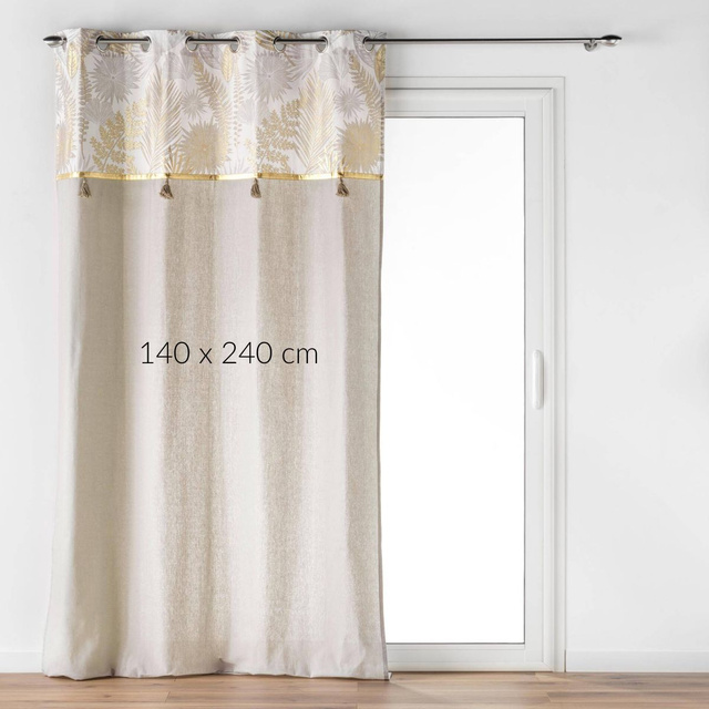 Perdea cu model auriu și franjuri, MELISSE, 140 x 240 cm
