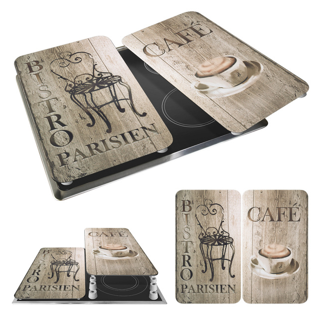 Plăci de protecție din sticlă pentru aragaz, CAFE BISTRO - 2 bucăți, WENKO, bistro