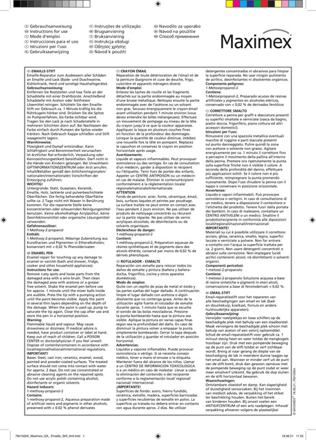 Set două batoane repararea suprafețelor emailate, 6 ml