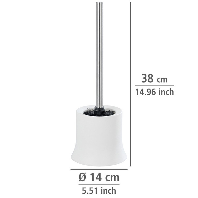 Recipient pentru perie BASIC WHITE + perie WC, WENKO, alb