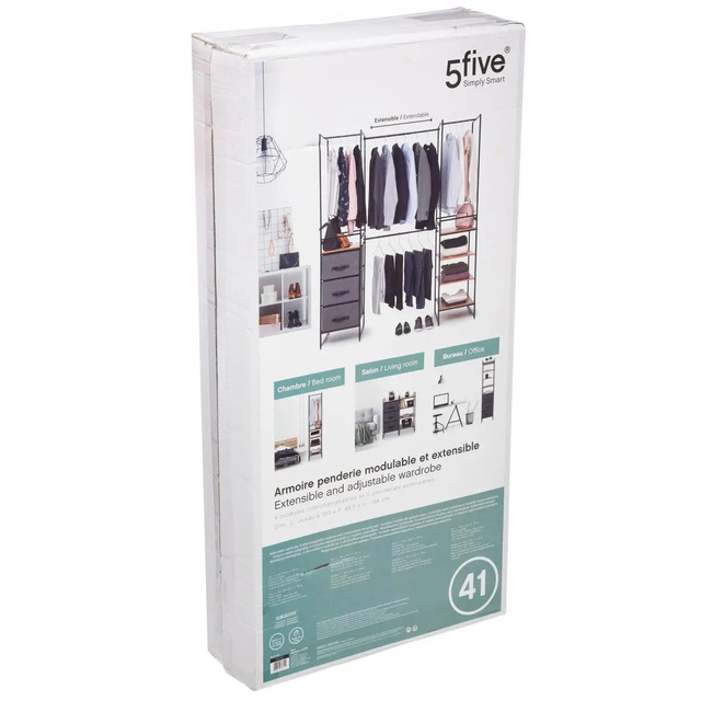 Modul de depozitare: 3 sertare, 4 rafturi, șine, 180x47x198 cm