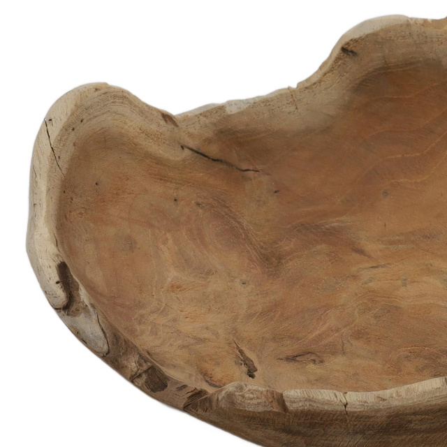 Bol decorativ din lemn de tec, diametru 30 cm