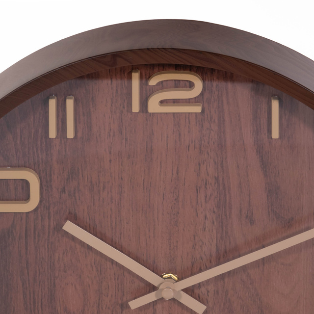 Ceas de perete, cadran stil lemn, Ø 30,5 cm