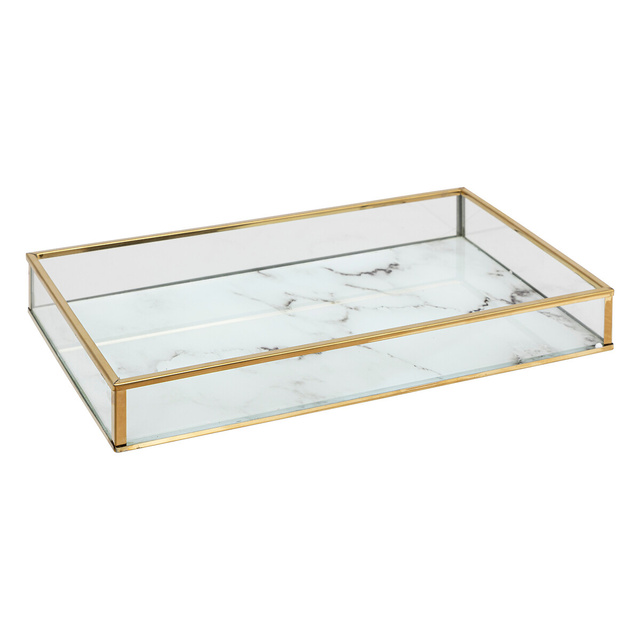 Tavi decorative aurii ROSIO, model marmura, 2 bucati