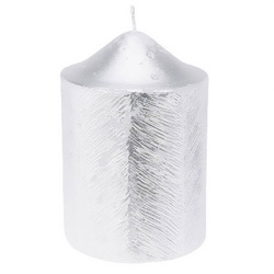 Lumânare decorativă cu model metalic, 7 x 10 cm