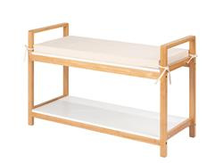 Dulap pantofi cu sezut din material textil imitand inul FINJA, WENKO