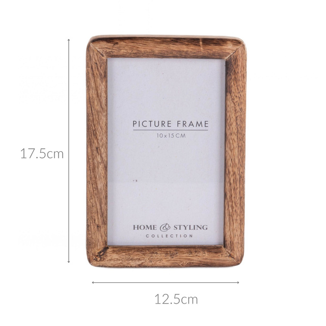 Ramă foto din lemn, verticală, din lemn de mango, 23 x 2 x 28 cm