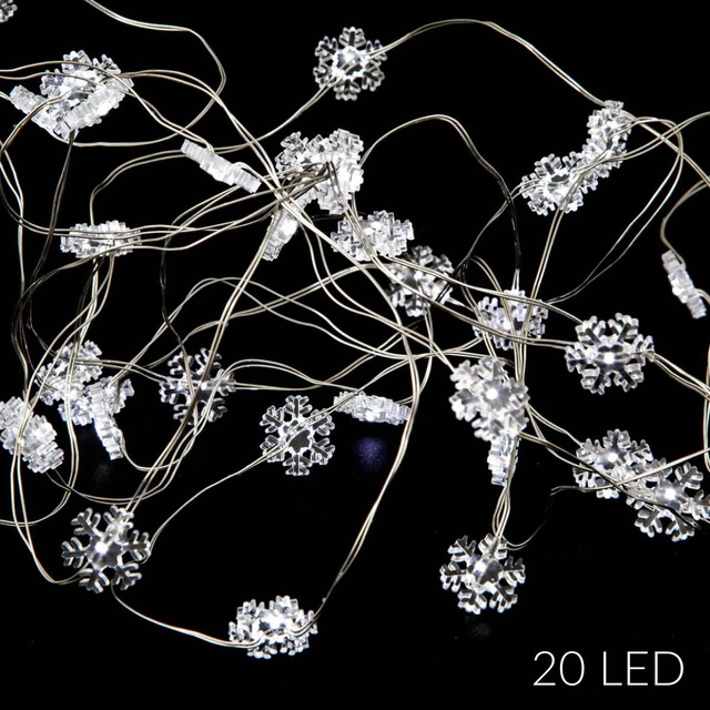 Ghirlanda luminosa fulg de nea, 20 LED-uri