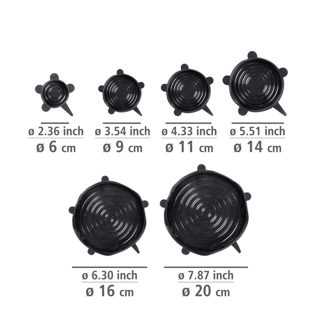 Capace din silicon reutilizabile, 6 buc, LOUI, WENKO