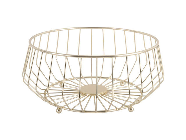 Coș cu fructe, metal auriu, LINEA