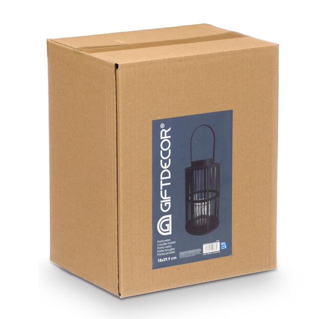 Felinar din bambus ELYSIAN, Ø 16,5 x 39 cm