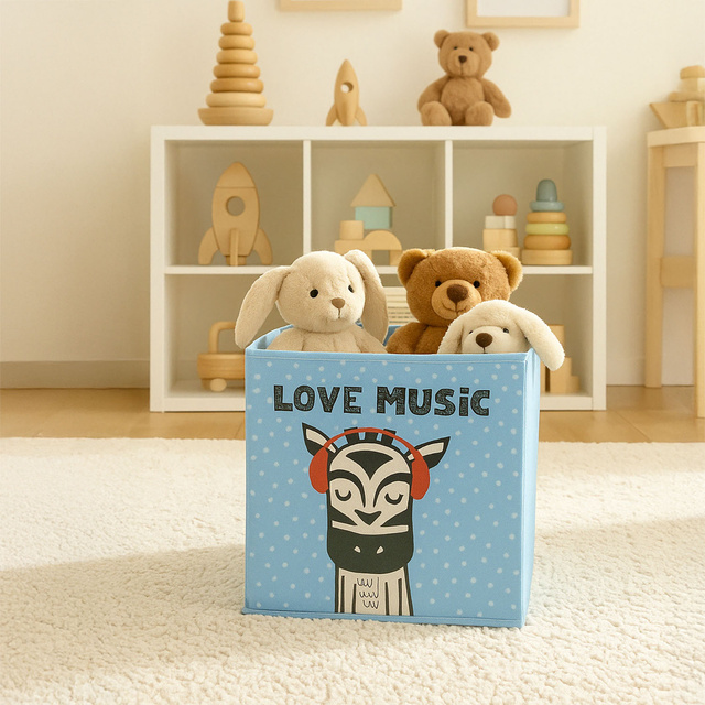 Cutie textila pentru camera copiilor, 30 x 30 x 30 cm