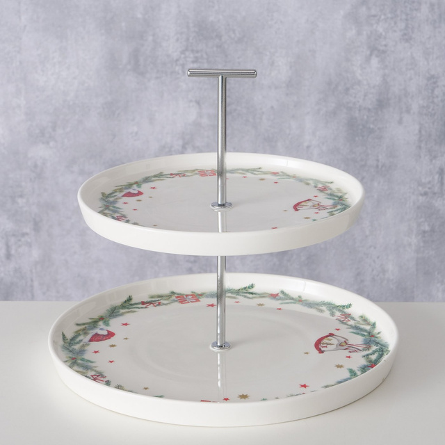 Pătratul cu două etaje cu model festiv FLORENZA, înălțime 22 cm