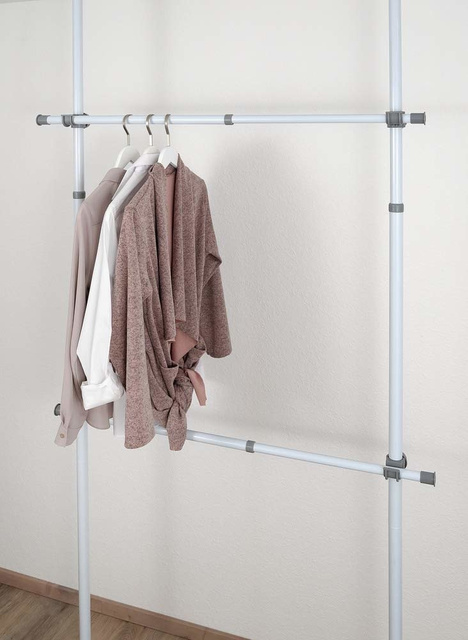 Șină de garderobă, șină de îmbrăcăminte HERKULES 2 bucăți, 75-120 cm, WENKO
