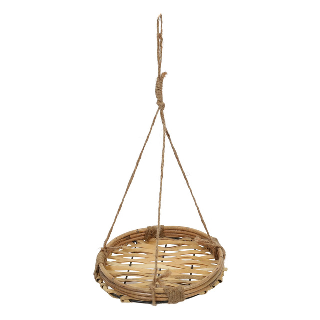 Ghiveci suspendat din bambus si ratan, Ø 20 x 40 cm