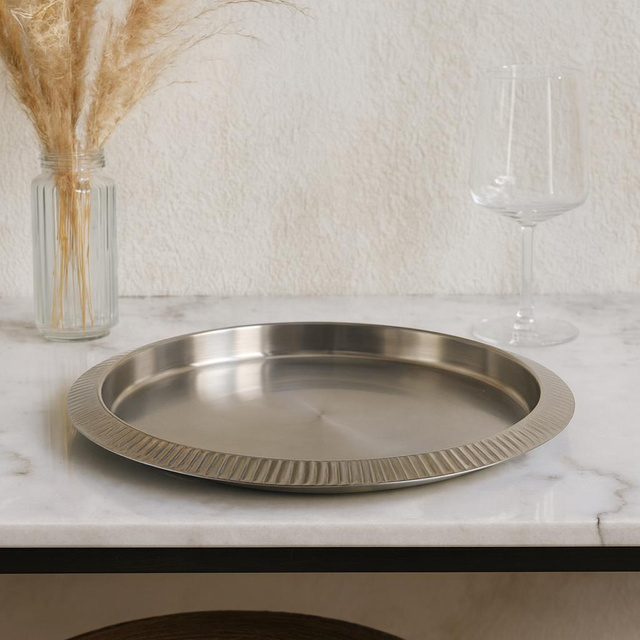 Tavă decorativă NAHO din oțel inoxidabil, Ø 35 cm