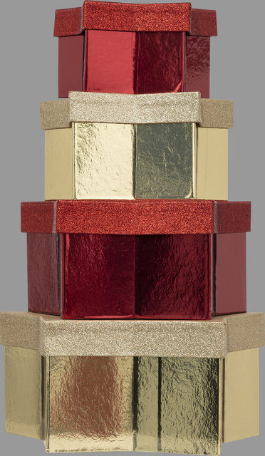 Set de cutii de cadou in forma de stea, 4 piese