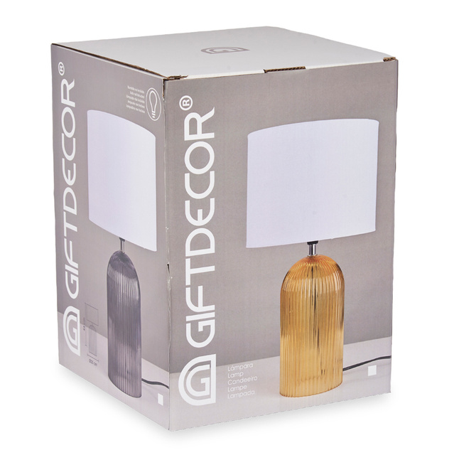 Lampa de masa cu baza din sticla canelata, LINES, Ø 25 cm