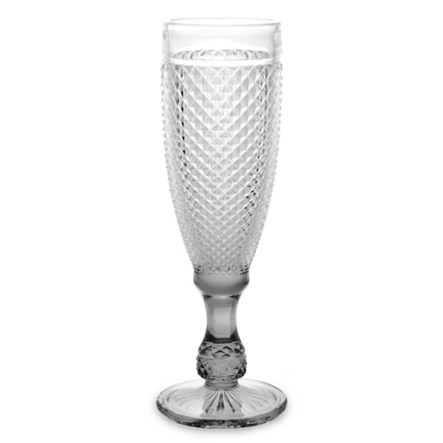 Set 6 pahare pentru sampanie cu model de cristal, 185 ml