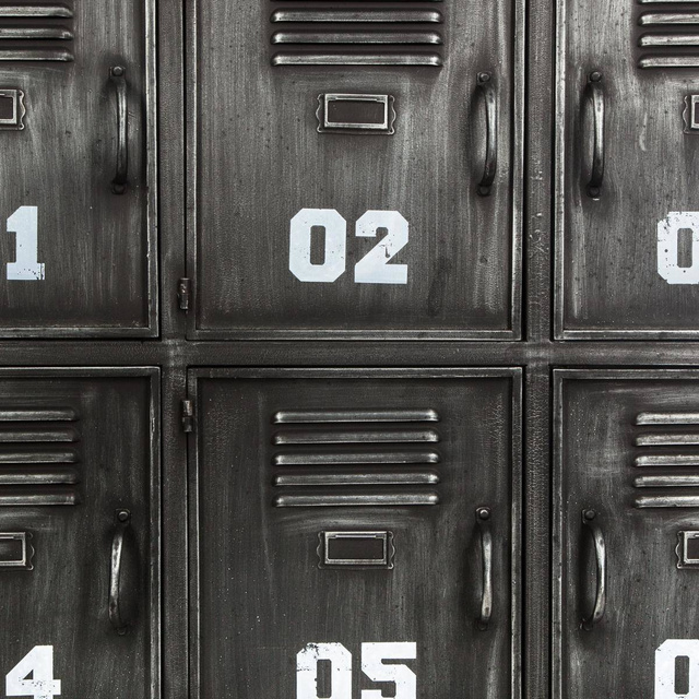 Dulap metalic pentru depozitarea articolelor, pe roti, cu usi multiple