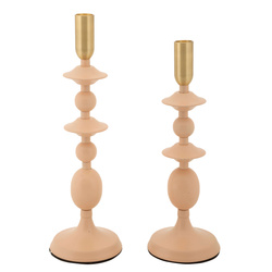 Set de 2 suporturi pentru lumânări GEMINI din metal, înălțimi 29 cm & 33 cm