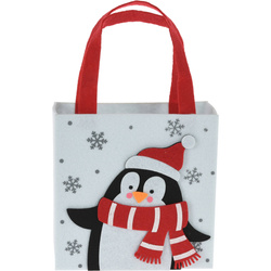 Punguta cadou din fetru de Craciun, 18 x 18 cm