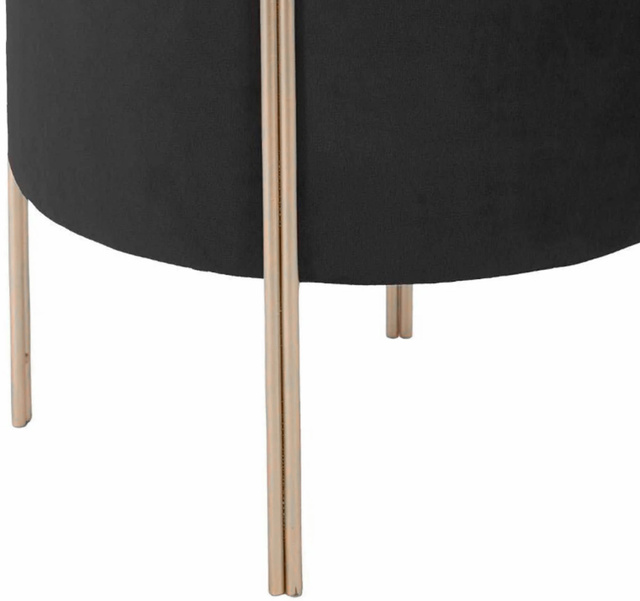 Scaun din catifea, 33 cm, neagru