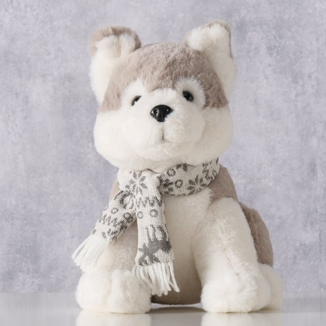 Câinele de pluș cu fular BELLO, 28 cm
