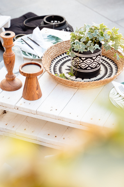 Sfeșnic din lemn, 25 cm, lemn de salcâm