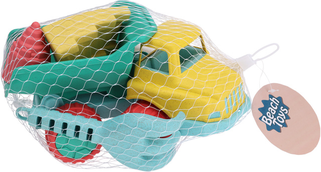 Jucării pentru nisip cu mașinută, set de 5 elemente