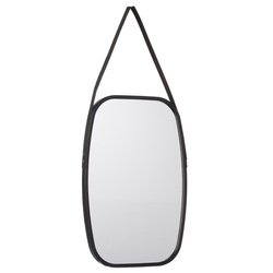 Oglindă rectangulară cu mânere din piele, 43 x 65 x 3 cm