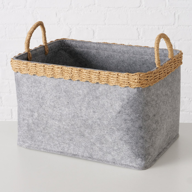 Set 2 cosuri depozitare Nilo, fetru, dreptunghiulare